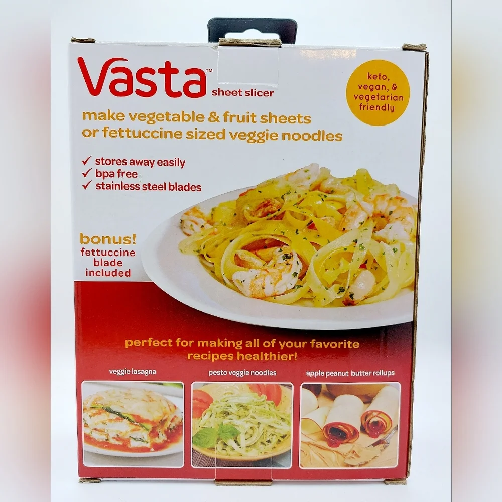Vasta Sheet Slicer Vegetable & Fruit Slicer with Fettuccine Blade